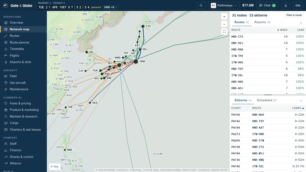Fly Manager Game Gate & Globe: free multiplayer airline management game